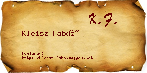 Kleisz Fabó névjegykártya